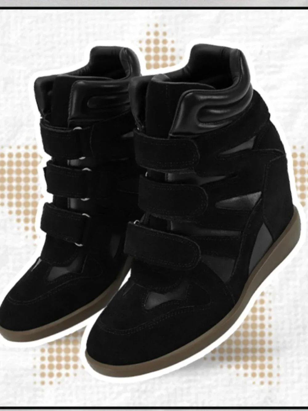 NWT Women's Black Wedge Sneakers Size 10 - Picture 1 of 6